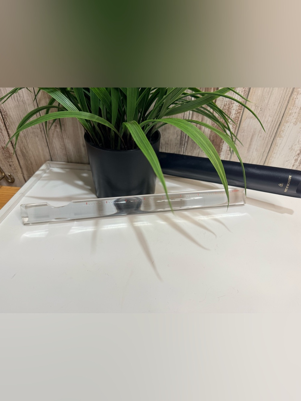 Clear Acrylic Magnifier Ruler Bausch & Lomb